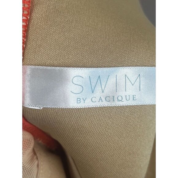 Cacique One Piece Polka Dot Swim 22 Pink Ruffle Beach Euro Summer Feminine Retro - Picture 3 of 13